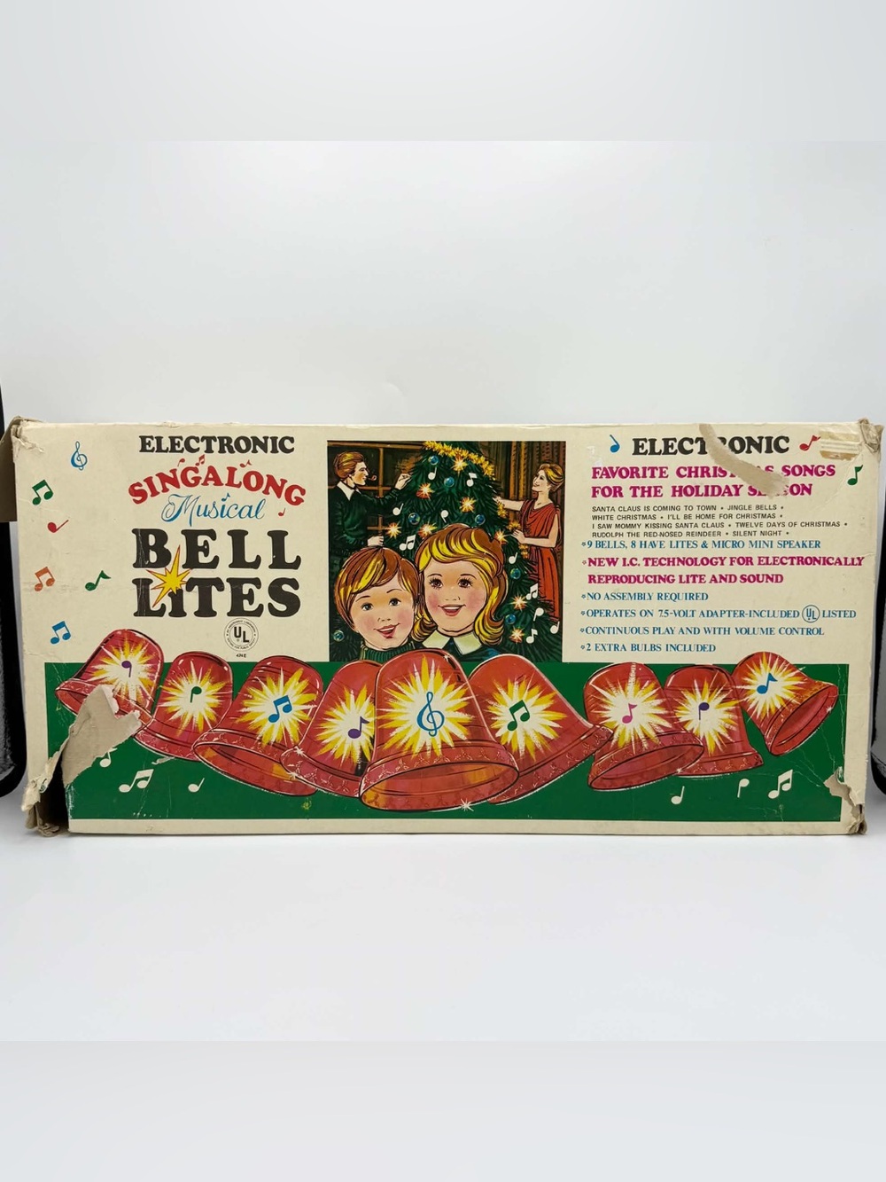 Electronic Singalong Musical Bell Lights - Vintage Yuletide Enterprises - Works!